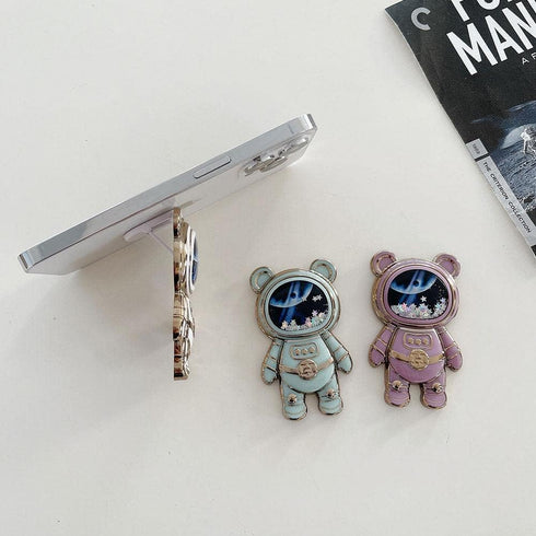 WLngtv 3D Cute Astronaut Phone Stand Holder, Universal Compatibility, Adjustable Stand, Hidden Kickstand, Moving Star