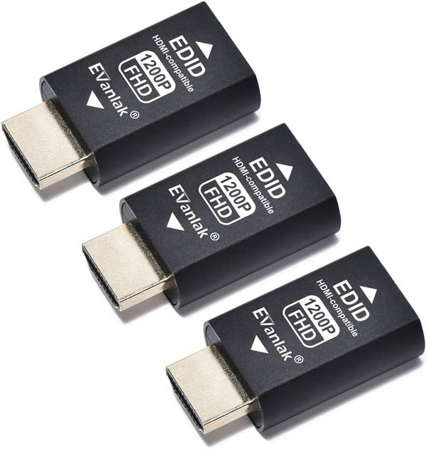HDMI EDID Emulator Passthrough Dongle, 3rd Generation Adapter for Mac Thunderbolt to HDMI - 3 Pack