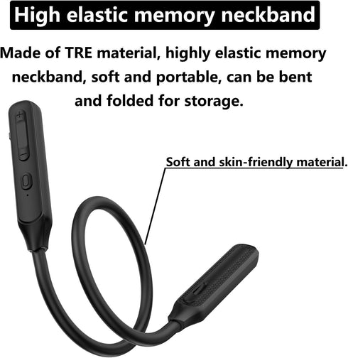 Neck Headphones Wireless Bluetooth V5.2 with Microphone, 35 Hours Playtime, IPX7 Sweat-Resistant (Y6H)