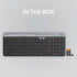 Logitech K585 Multi-Device Slim Wireless Keyboard with Built-in Cradle for Laptop, Tablet, Desktop, Smartphone