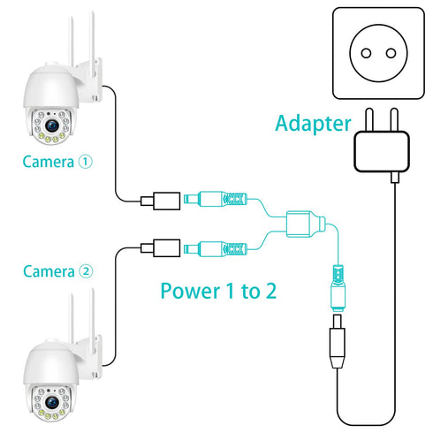 sovunis 1 2 5.5mm 2.1mm 50cm DC Y Splitter Cable Female to Male, x DC Power Extension Adapter Cable for CCTV