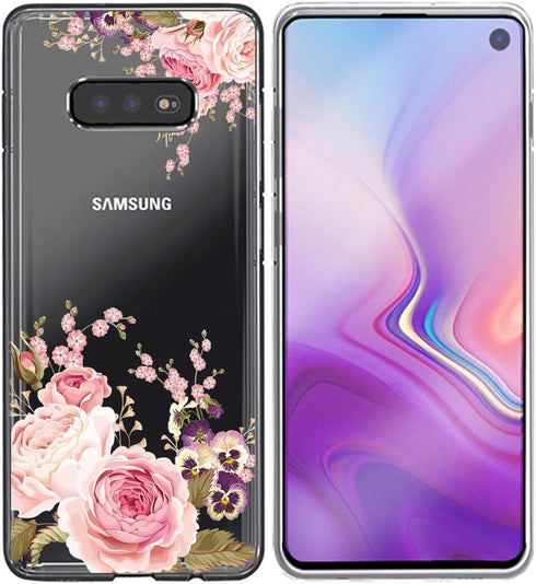 Case for Galaxy S10e 5.8 Inch, Slim Shockproof Clear TPU Floral Protective Case Cover for Samsung Galaxy S10e