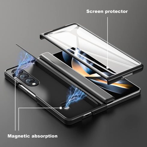 Samsung Galaxy Z Fold 4 Case - Slim Full Body Hinge Protection, Built-in Screen Protector, Wireless Charging, Kickstand