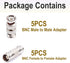 AIMHDUTY 5-Pack 5-Pack BNC Coupler Female to Female Connector and BNC Male to Male Adapter for CCTV Security Camera