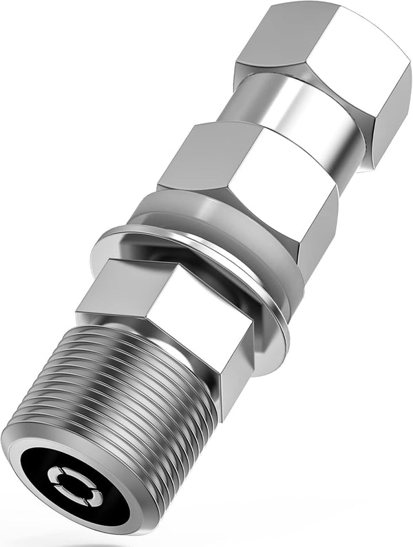 Heavy Duty CB Antenna Stud Mount Adapter - Copper Nickel Plated with SO-239 Connector for 3/8 x 24 Threads