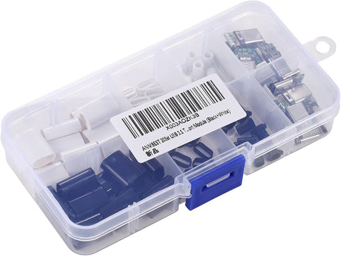 20Set USB 3.1 Type C Male Connector 24 Pin, 10Set Black + 10Set White, Welding Data Line Interface