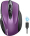 TECKNET Wireless Mouse, Rechargeable 4800 DPI Silent Mouse with 8 Buttons, Wide Compatibility (Purple)
