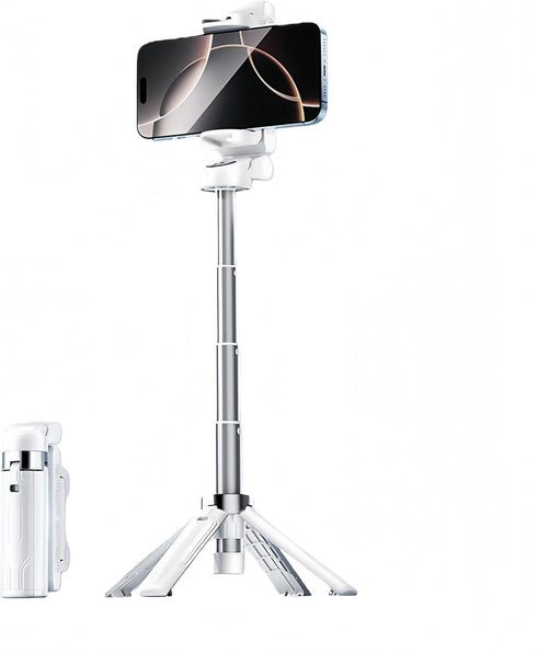 Briteroh Mini Selfie Stick Tripod, 4" Pocket-Sized Selfie Stick with Bluetooth Remote, 4-Leg