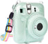 MUZIRI KINOKOO Clear Protective Case for Fuji Instax Mini 12, Hard PVC Carrying Case with Rainbow Shoulder Strap