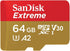 SanDisk Extreme 64GB Micro SD Memory Card for GoPro Works with GoPro Hero 9 Black Camera UHS-1 U3 / V30 A2 4K Class 10 (SDSQXA2-064G-GN6MN) Bundle with (1) Everything But Stromboli MicroSD Card Reader