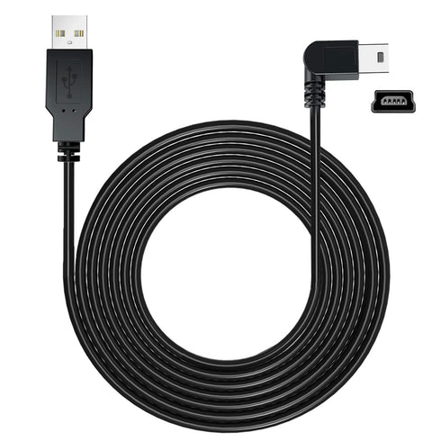 YQMAJIM GPS Charger Cable, 16.5Ft Dash Cam Power Cord, Pure Copper Thicker 90 Degree Mini USB for Garmin Nuvi GPS