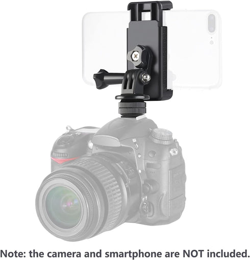 NEEWER Phone Holder / Hot Shoe Mount Adapter Kit for GoPro Hero, DJI OSMO, iPhone13 Pro Max, DSLR