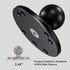 BRCOVAN 1'' Ball Mount Base with Aluminum Alloy AMPS Hole Round Plate & 1'' TPU Ball Adapter