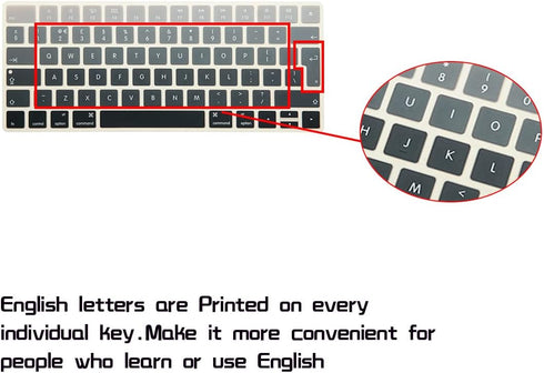 HRH Silicone Keyboard Cover Skin Protector for Magic Wireless Keyboard MLA22LL/A (A1644, 2015 Released), Ombre Grey,
