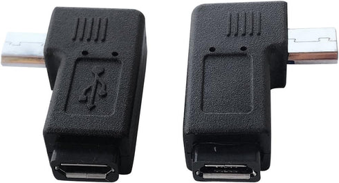 1 Pair Right Left 90 Degree Angle Micro USB Male to Female Adapter