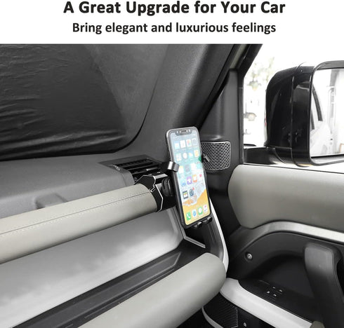 YIWANG Aluminum Alloy Dashboard Side Mobile Phone Holder Trim for Land Rover Defender 90 110 2020-2022 Accessories