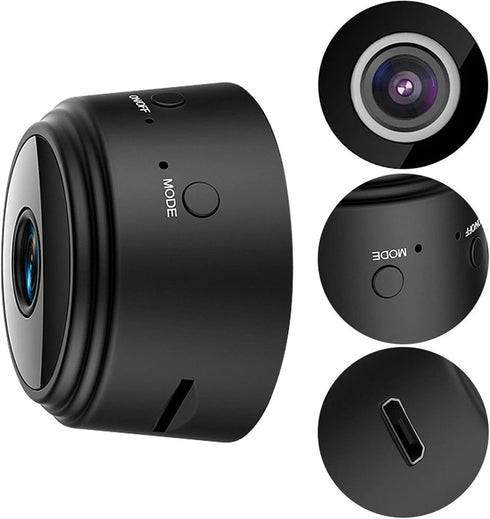 ciciglow A9 1080P Camera Indoor, Magnetic Pet Dog Camera Baby Camera Mini Camera Security Camera (Black)
