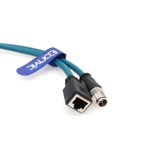 Eonvic Industrial M12 8Pin Male X Code to RJ45 Female, High Flex Cat6 Gigabit Extension Ethernet Cable
