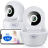 WiFi Security Home Camera, Baby Monitor Wireless IP Camera with Night Vision, Two Way Audio, Supports 5G WiFi, White