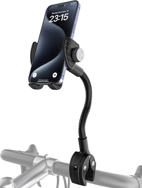 Kolasels Gooseneck Phone Holder for Wheelchair, Bike, Spin Bike, Stroller, Boat, Mic Stand,