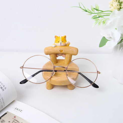 JLEivvi Cute Dog Wooden Phone Stand Mini Desktop Holder for All Mobile Phones, Adorable Home Office Decor Accessories