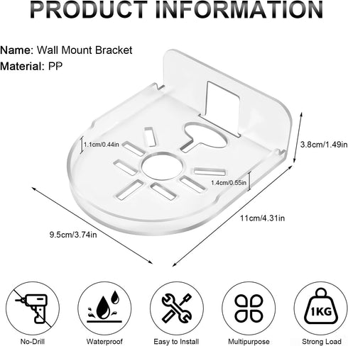 2 Pack Acrylic Wall Mount Bracket for Security Camera, Universal Adhesive Wall Shelves for Baby Monitors Speakers, No Drilling Mounting Tray Indoor, Clear