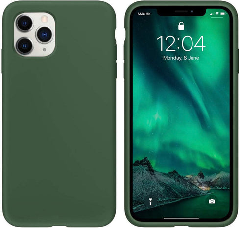 IceSword Compatible with iPhone 11 Pro Max Case, Dark Green Thin Liquid Silicone Soft Silk Matte Cover