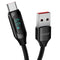 USB A to USB C Cable Type C Charger Fast Charging 5A PD 100w 6.6FT with LED Display, Nylon Braided Cable for iPad Pro
