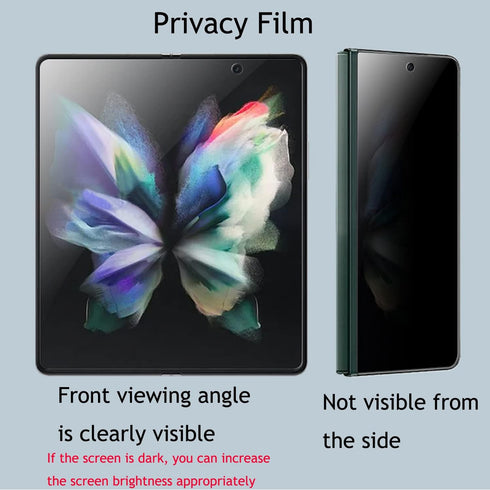 (1 SET 2 PCS) Privacy Screen Protector Designed for Galaxy Z Fold 3, 1PCS Outside(Front) +1PCS Inner Anti-Spy Soft Anti-peeping Film (Matte Anti-spy)