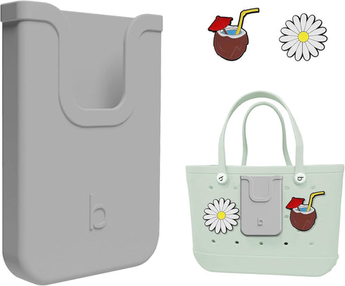 Silicone Phone Holder Compatible with Bogg Bag, Soft Silicone Charm Insert Accessories for Bogg Beach Bags, Generic &