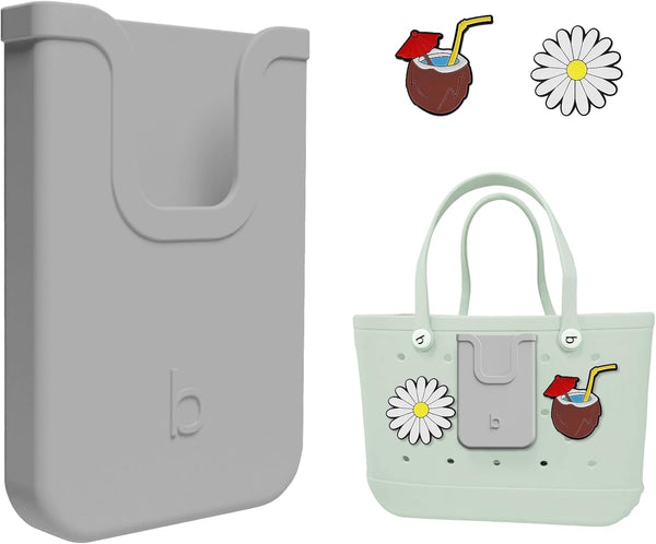 Silicone Phone Holder Compatible with Bogg Bag, Soft Silicone Charm Insert Accessories for Bogg Beach Bags, Generic &