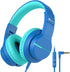 iClever HS19 Kids Headphones with Microphone for School, Volume Limiter 85/94dB, Over-Ear Girls Boys Headphones with