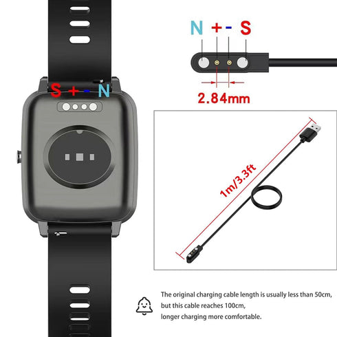 ID208, GTX20, IDW13/15/16/17, IDW19/20/25/26/28 3.3 VeryFit Smartwatch Charger, Fit for and More, Replacement Magnetic