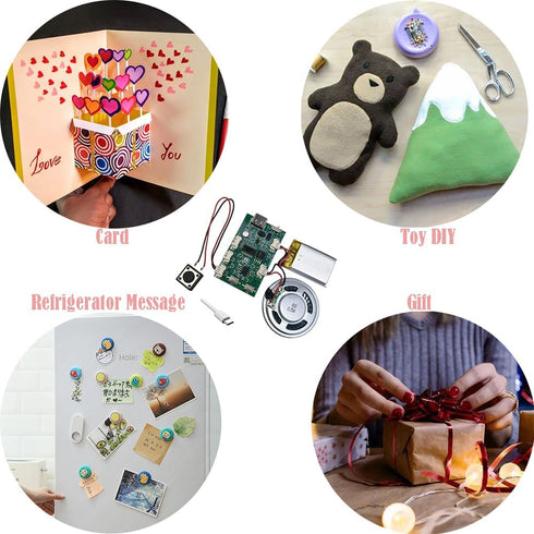 Gikfun 8 EK8484 Sound Recorder Module, DIY Music Voice Recording Module with ohm Speaker for Personalized Greetings
