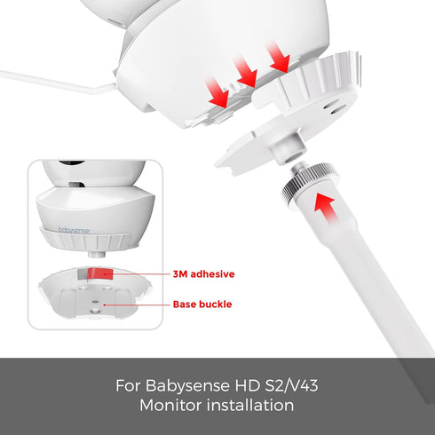 honecumi S2/V43 360 Baby Monitor Mount Compatible with Babysense HD Baby Camera, Flexible Gooseneck Crib Clamp Mount