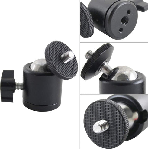 EXMAX 360 Degree Aluminum Alloy Body Rotating Swivel Mini Tripod Ball Head with 1/4" Screw Thread Base Mount for DSLR