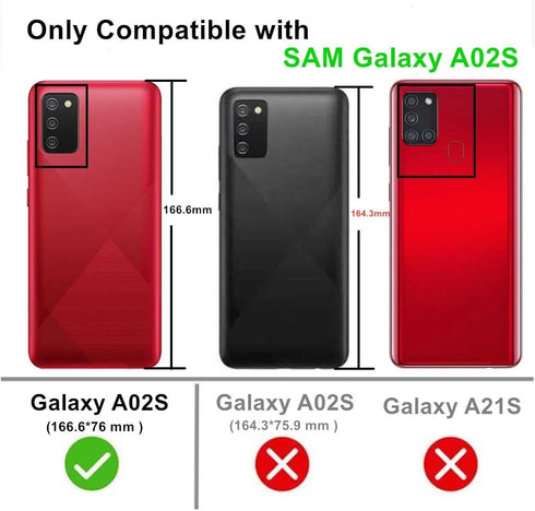 Galaxy A02S Case (USA Version), Slim Flexible TPU Airbag Bumper Shock Absorption Rubber Cover for Girls