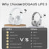 90H 3 DOQAUS Bluetooth Headphones Over Ear, Playtime, EQ Modes, HiFi Audio, ENC Mic, Reinforced Durable Frame & Soft