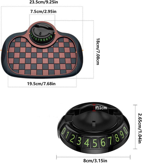 Generic 360 Upgraded Car Organizer Pad Rotatable Phone Holder with Anti-Slip Mat & Hidden Parking Number