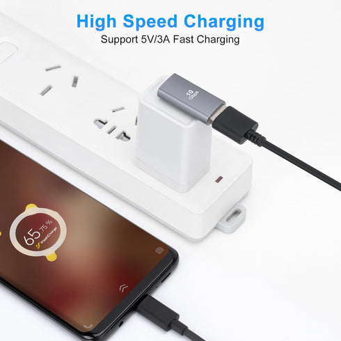 90 Degree USB3.0 Adapter (2 Pack), Left and Right Angle USB A Male to Female Converter for PC, Laptop, Power Bank