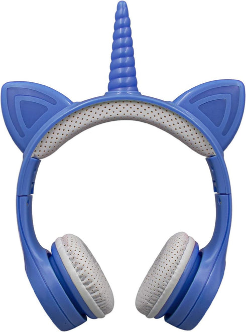 Unicorn Kids Bluetooth Headphones, 15 Hours Playtime, Toddler Bluetooth Headphones for Girls Boys, LED Light Up
