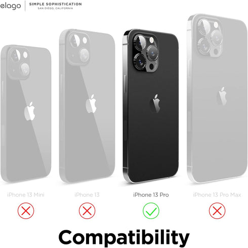 Elago iPhone 13 Pro Case - Slim Liquid Silicone, Full Body Protection, Soft Microfiber Lining, 6.1" (Black)