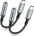 USB C to 3.5mm Headphone Jack Adapter (2 Pack) for iPhone 15, iPad Pro, Samsung Galaxy S20/S21/S23+