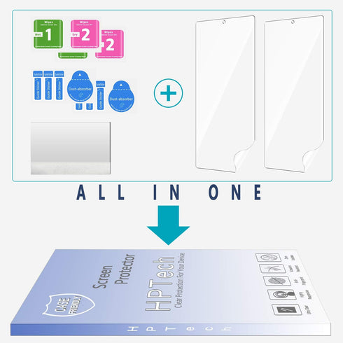 HPTech 2-Pack Screen Protector for Samsung Galaxy Note 20 Ultra, Full Coverage PET Film, HD Clear, Bubble Free