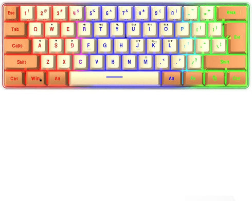 Lovskoo 61 Keys Gaming Keyboard Wired Mechanical Keyboard 60 Percent Keyboard Portable Light
