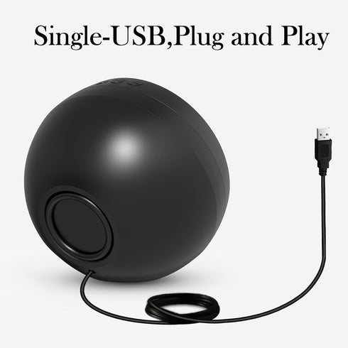 USB Computer Speaker for Laptop, PC, External Speakers, Loud Volume, Rich Bass, Plug-N-Play (Black)