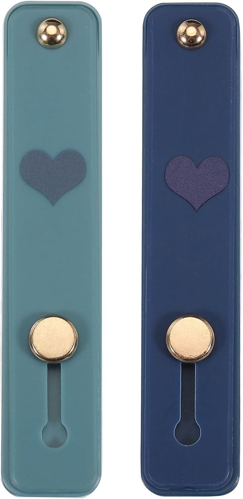 MECCANIXITY 2 Pcs Phone Loop Finger Holder, Silicone Grip Stand for Most Smartphones in Blue and Navy