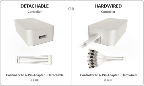 Litcessory Controller to 6-Pin Adapter - For Philips Hue/Solo Lightstrip (Detachable Version, White - MICRO 6-PIN V4)