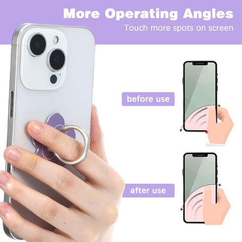 Ouligay 5PCS 360 180Angle Flower Phone Ring Holder Grip Cute Metal Phone Ring Stand Rotating and Adjustable Ring Holder