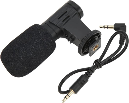 Camera Microphone, Universal 3.5mm Mobile Phone Mini Microphone for Live Conference Video Vlog